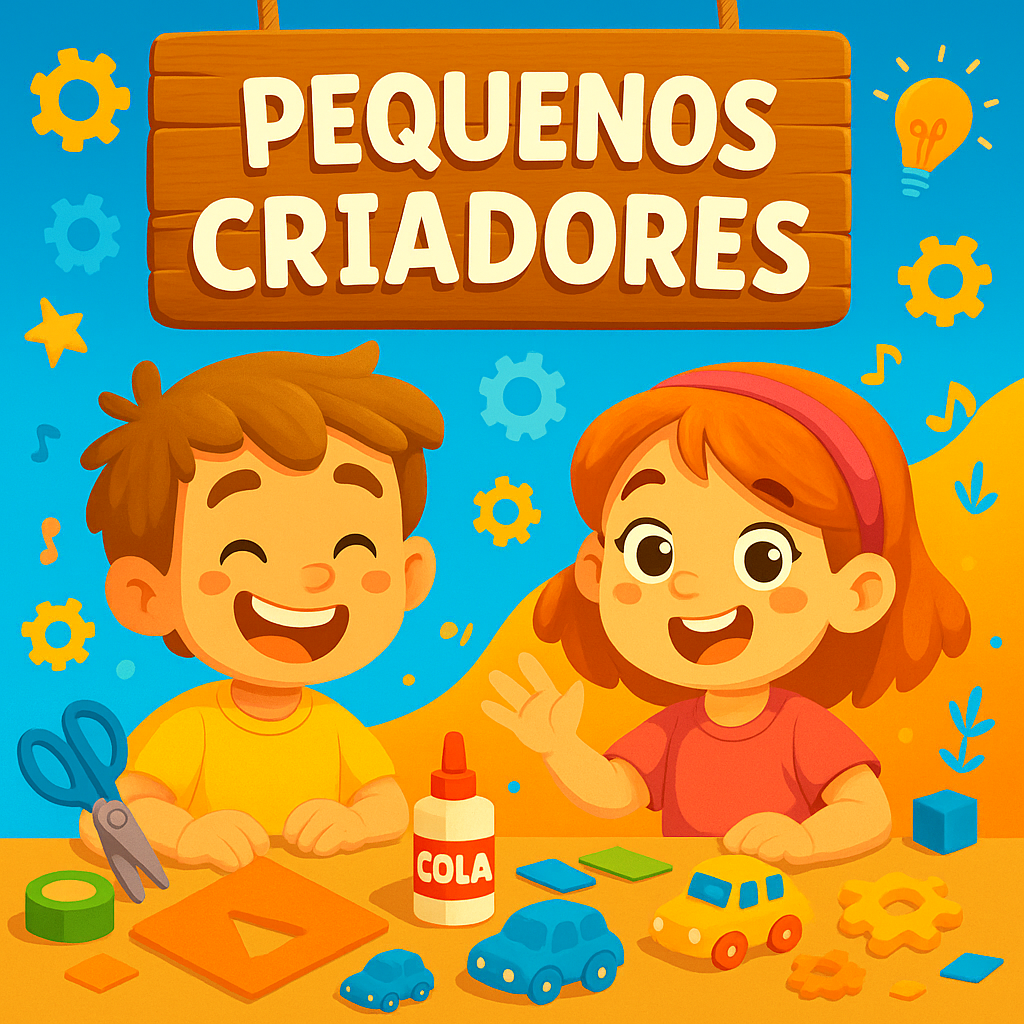 Pequenos Criadores - Crianças fazendo atividades criativas